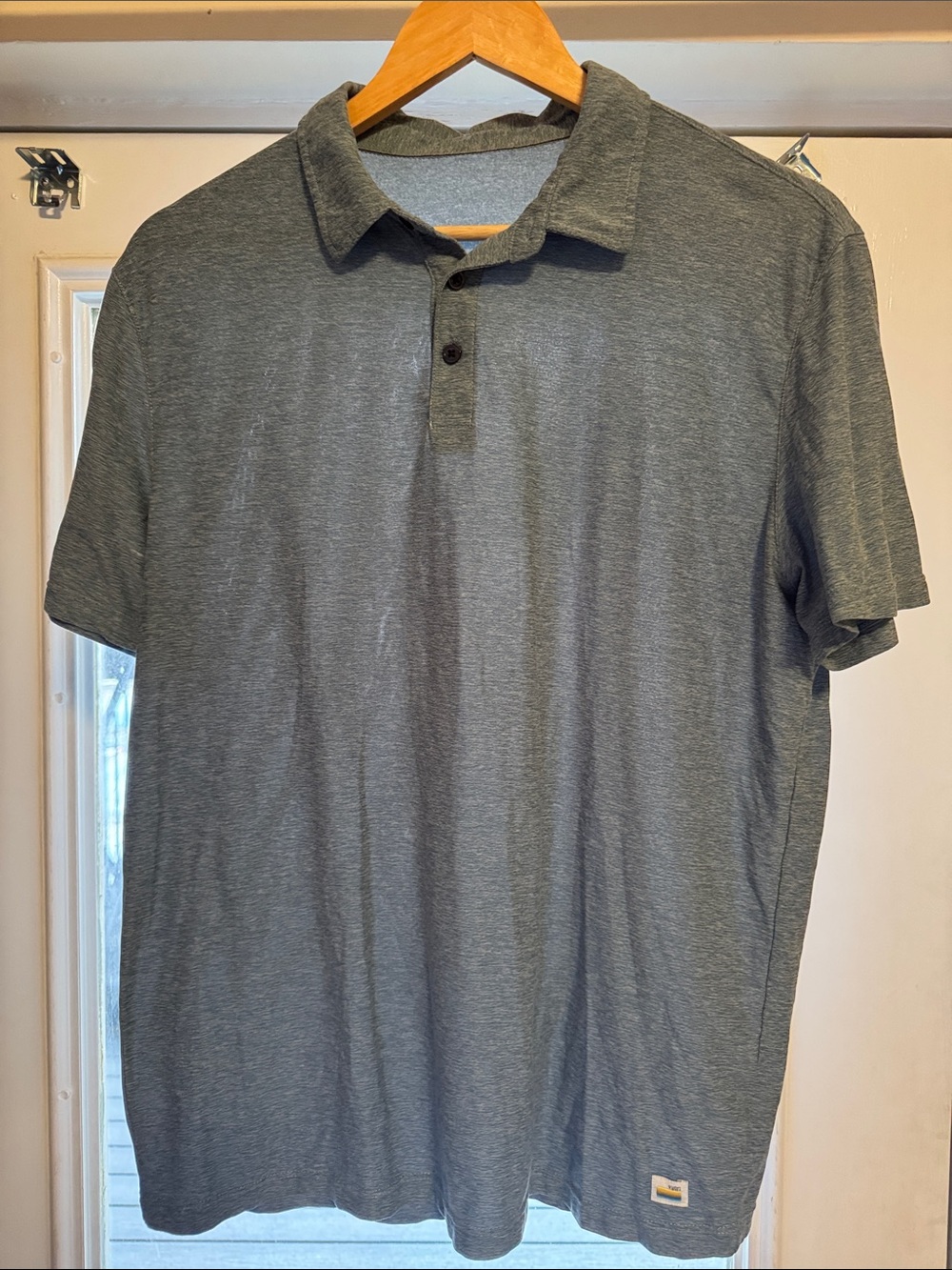 Vuori Men's Heather Blue Short-Sleeve Polo (Ultra Soft)
